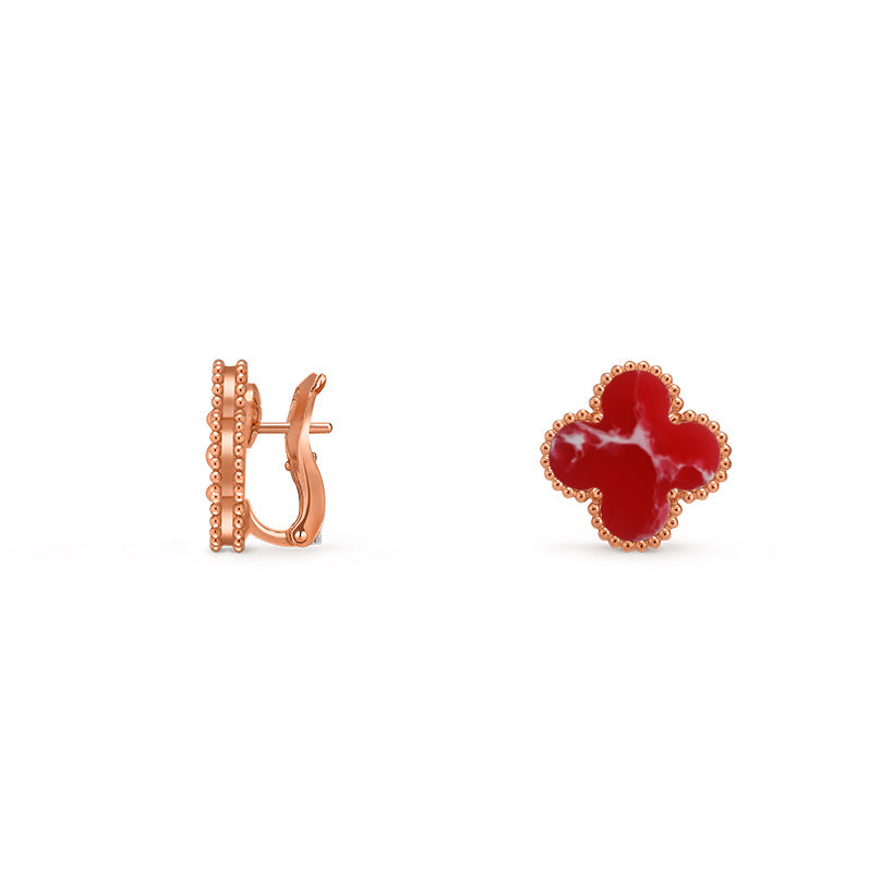 [Novalux]15MM CLOVER FLOWER STUD EARRINGS ROSE GOLD COLLECTION
