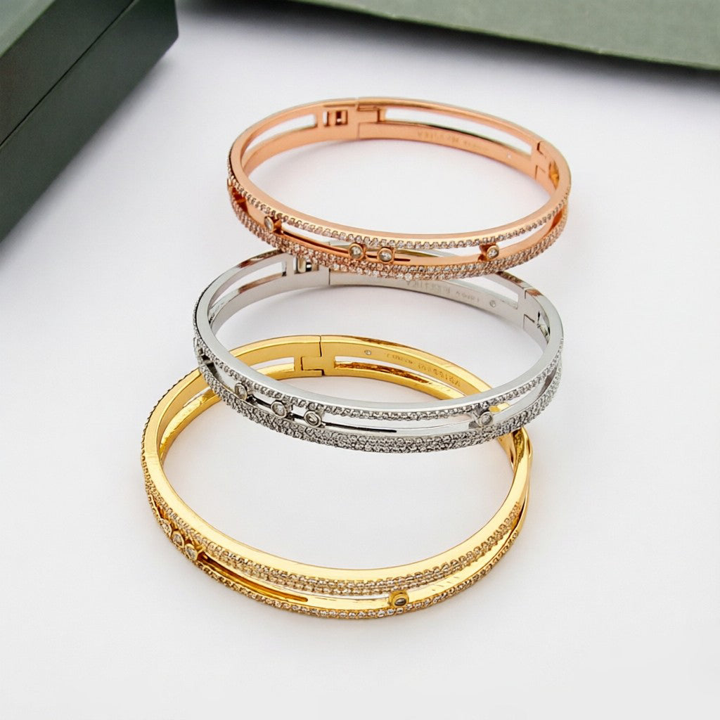 [Novalux]MOVE ROMANE PAVÉ DIAMOND BANGLE BRACELET