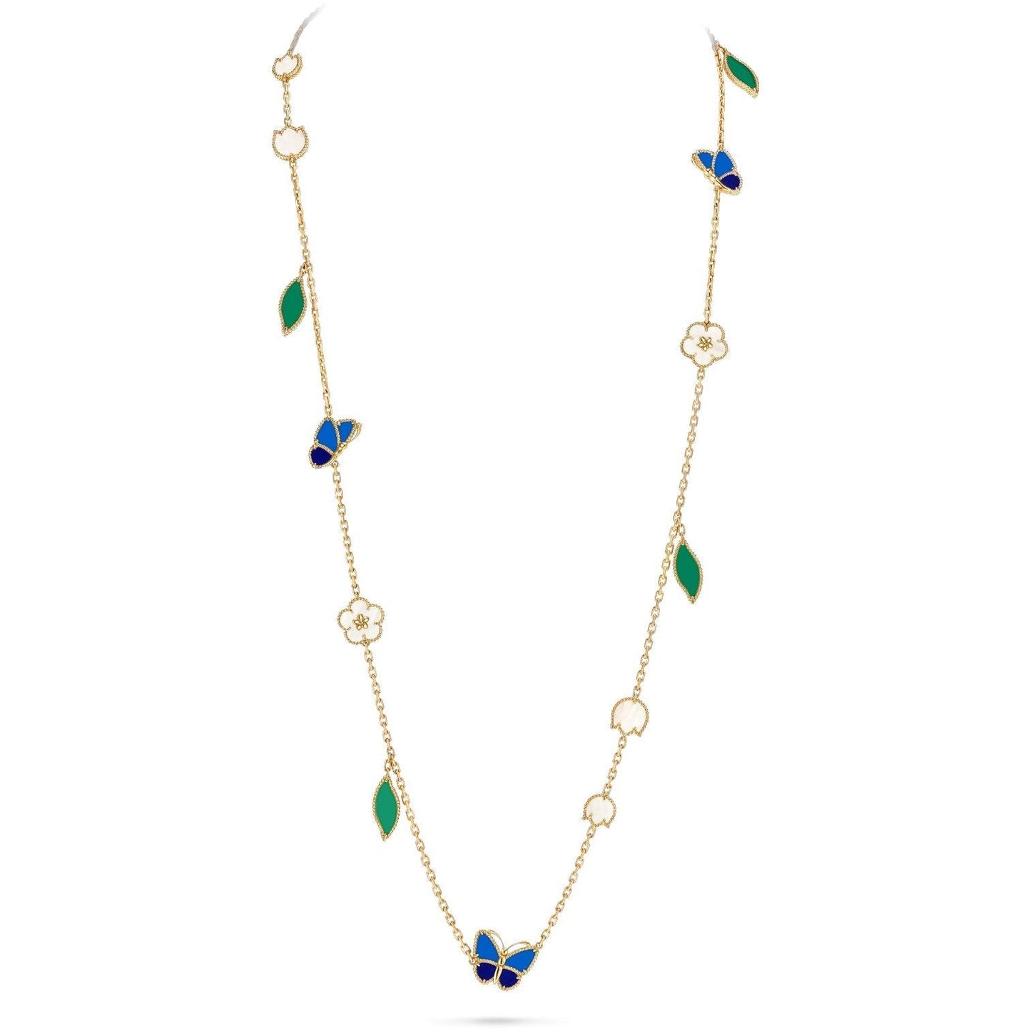 [Novalux]LUCKY SPRING BUTTERFLY & FLOWER STATEMENT NECKLACE - 15-MOTIF FLORAL DESIGN
