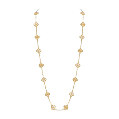 [Novalux]CLASSIC 20-MOTIF LUCKY CLOVER LONG NECKLACE GOLD COLLECTION