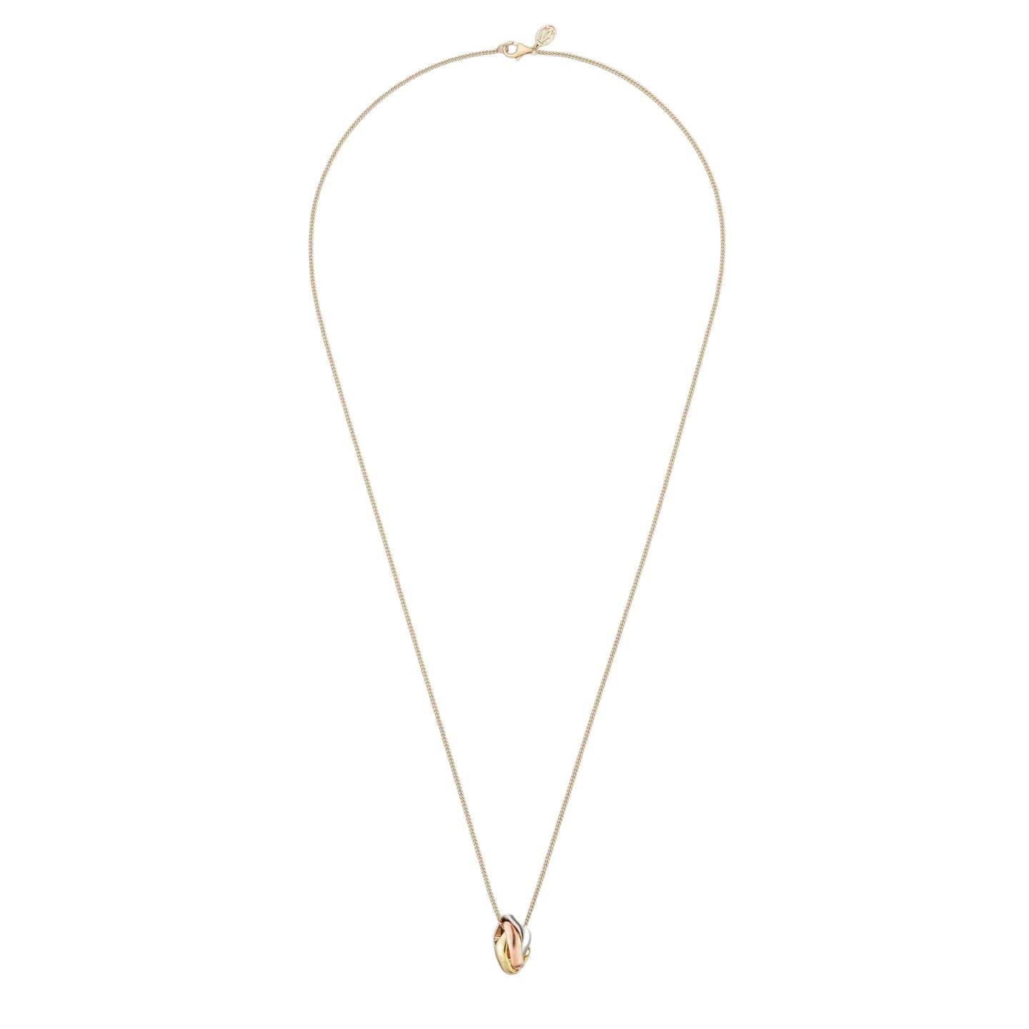 [Novalux]TRI-COLOR SQUARE RING NECKLACE