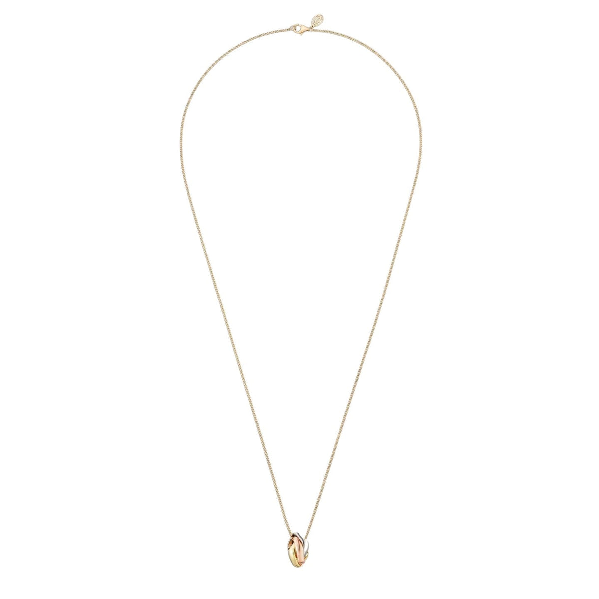 [Novalux]TRI-COLOR SQUARE RING NECKLACE