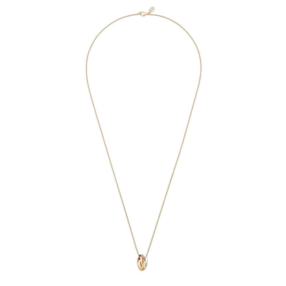 [Novalux]TRI-COLOR SQUARE RING NECKLACE