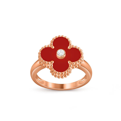 [Novalux]LUCKY CLOVER DIAMOND-ACCENT ROSE GOLD RING COLLECTION