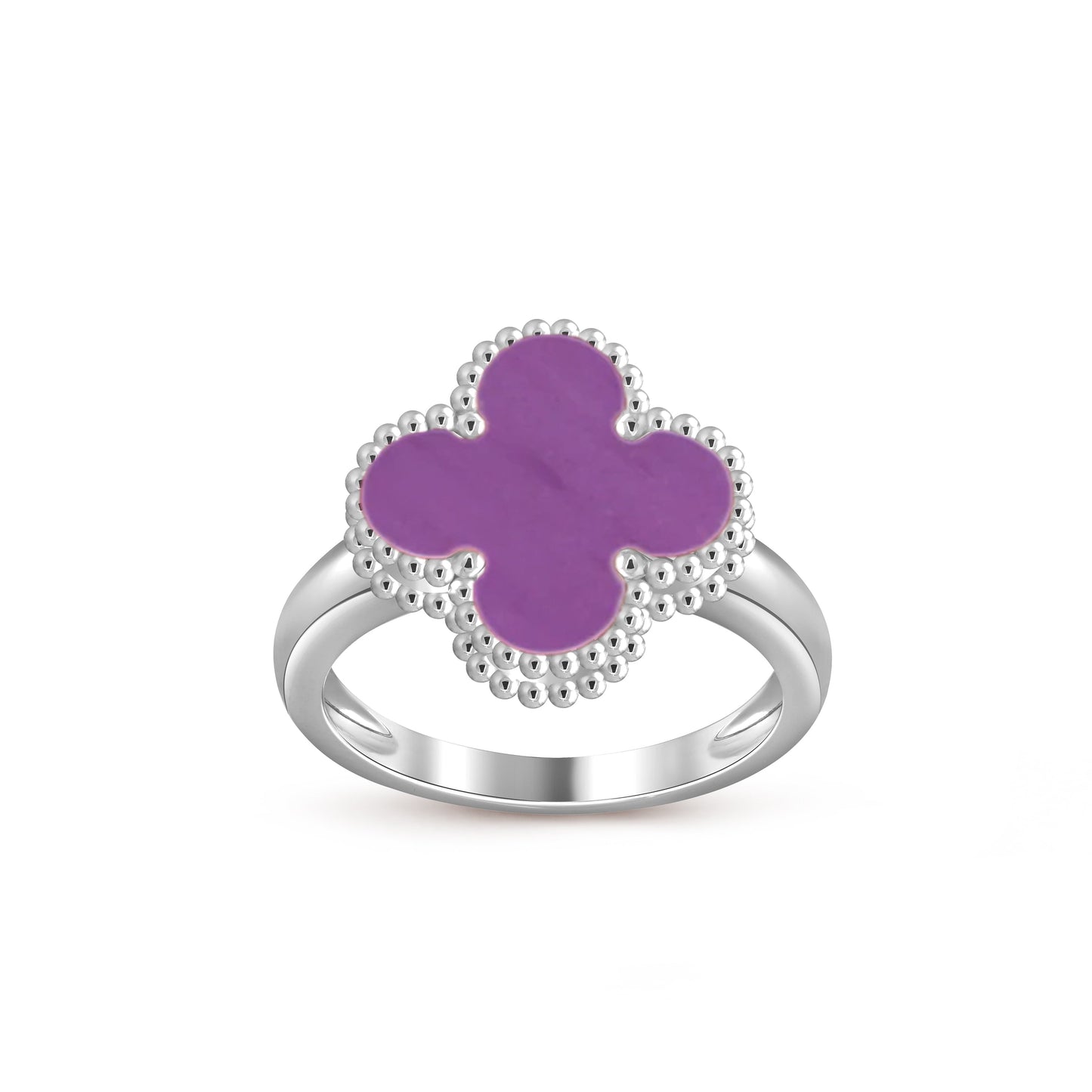 [Novalux]LUCKY CLOVER VINTAGE WHITE GOLD RING COLLECTION