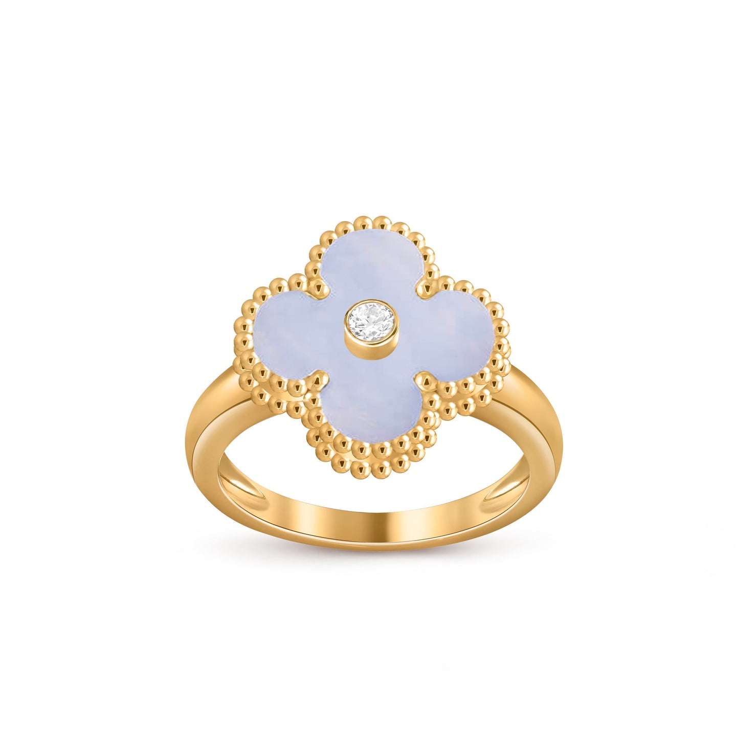 [Novalux]LUCKY CLOVER DIAMOND-ACCENT GOLD RING COLLECTION