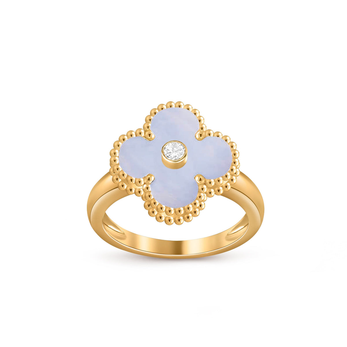 [Novalux]LUCKY CLOVER DIAMOND-ACCENT GOLD RING COLLECTION