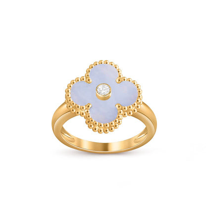 [Novalux]LUCKY CLOVER DIAMOND-ACCENT GOLD RING COLLECTION