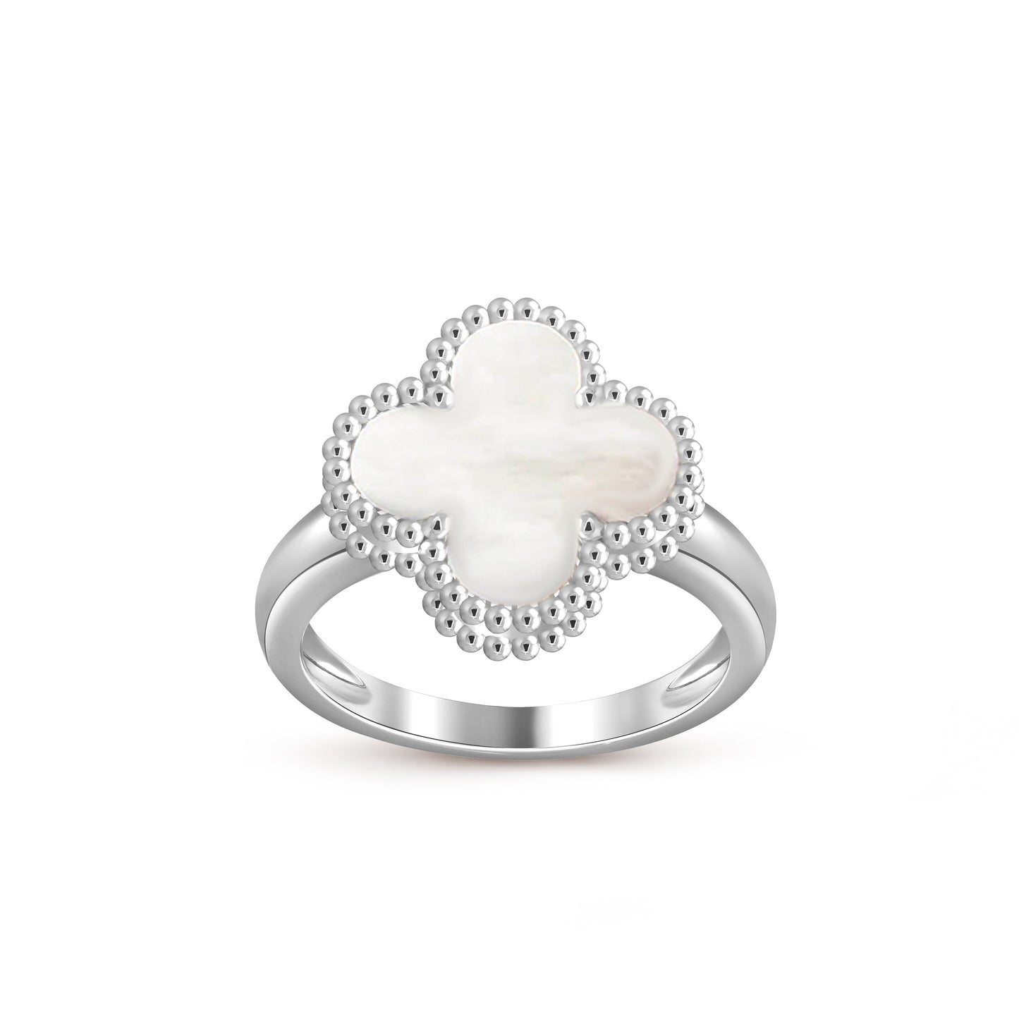 [Novalux]LUCKY CLOVER VINTAGE WHITE GOLD RING COLLECTION