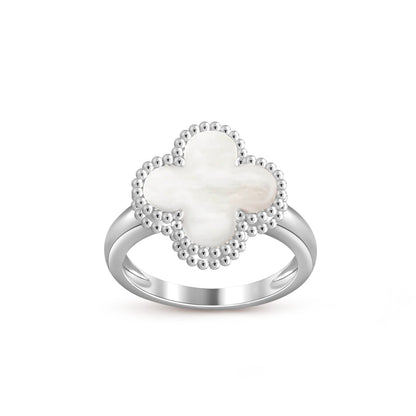 [Novalux]LUCKY CLOVER VINTAGE WHITE GOLD RING COLLECTION