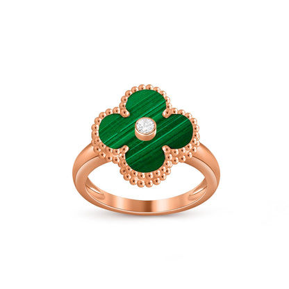 [Novalux]LUCKY CLOVER DIAMOND-ACCENT ROSE GOLD RING COLLECTION