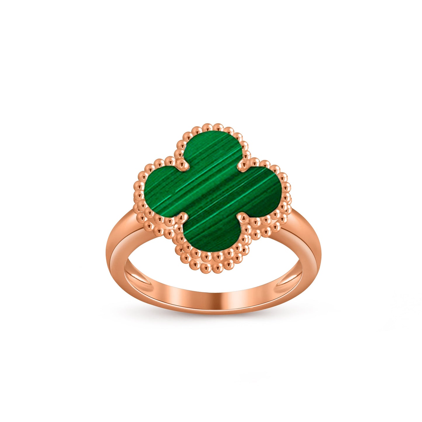 [Novalux]LUCKY CLOVER VINTAGE ROSE GOLD RING COLLECTION