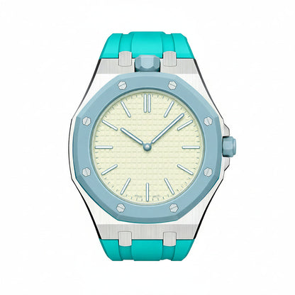 [Novalux]OAK POP SKY BLUE STEEL SILICONE STRAP