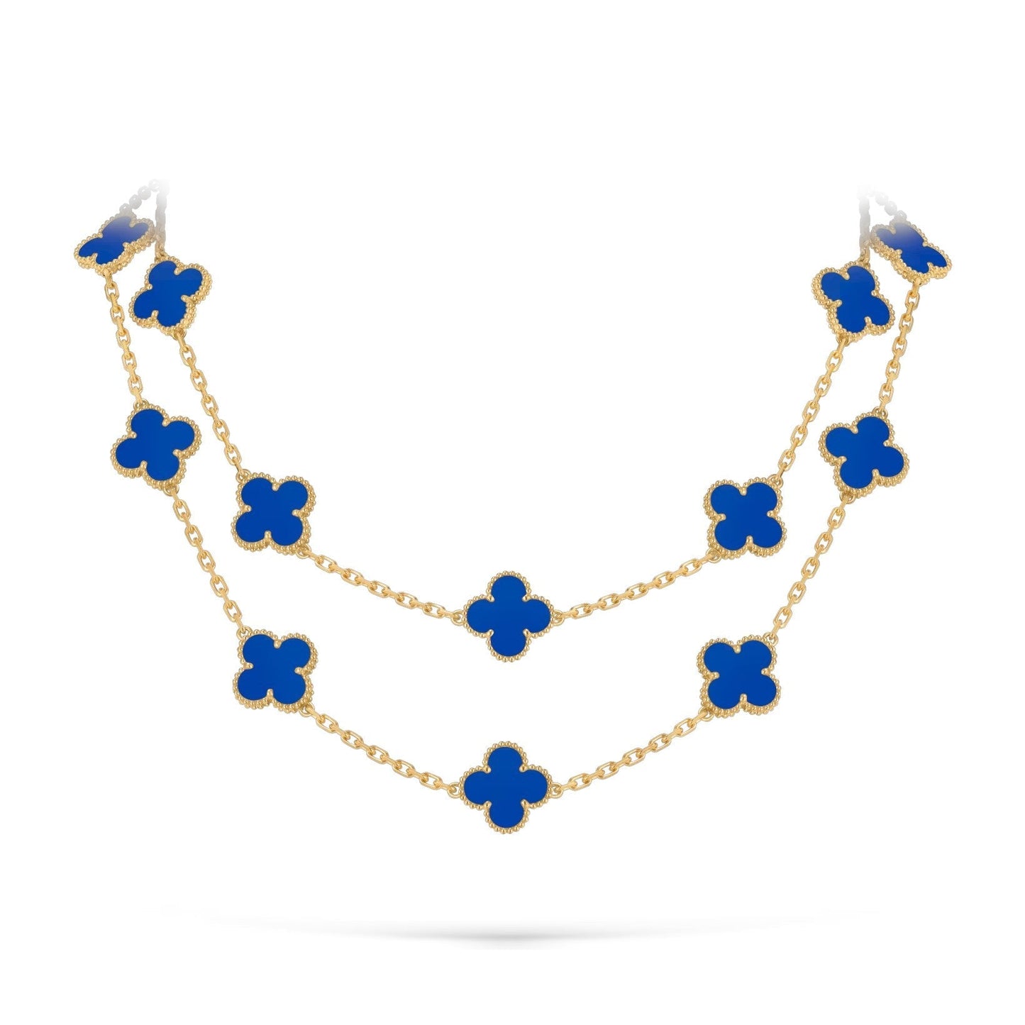 [Novalux]CLASSIC 20-MOTIF LUCKY CLOVER LONG NECKLACE GOLD COLLECTION