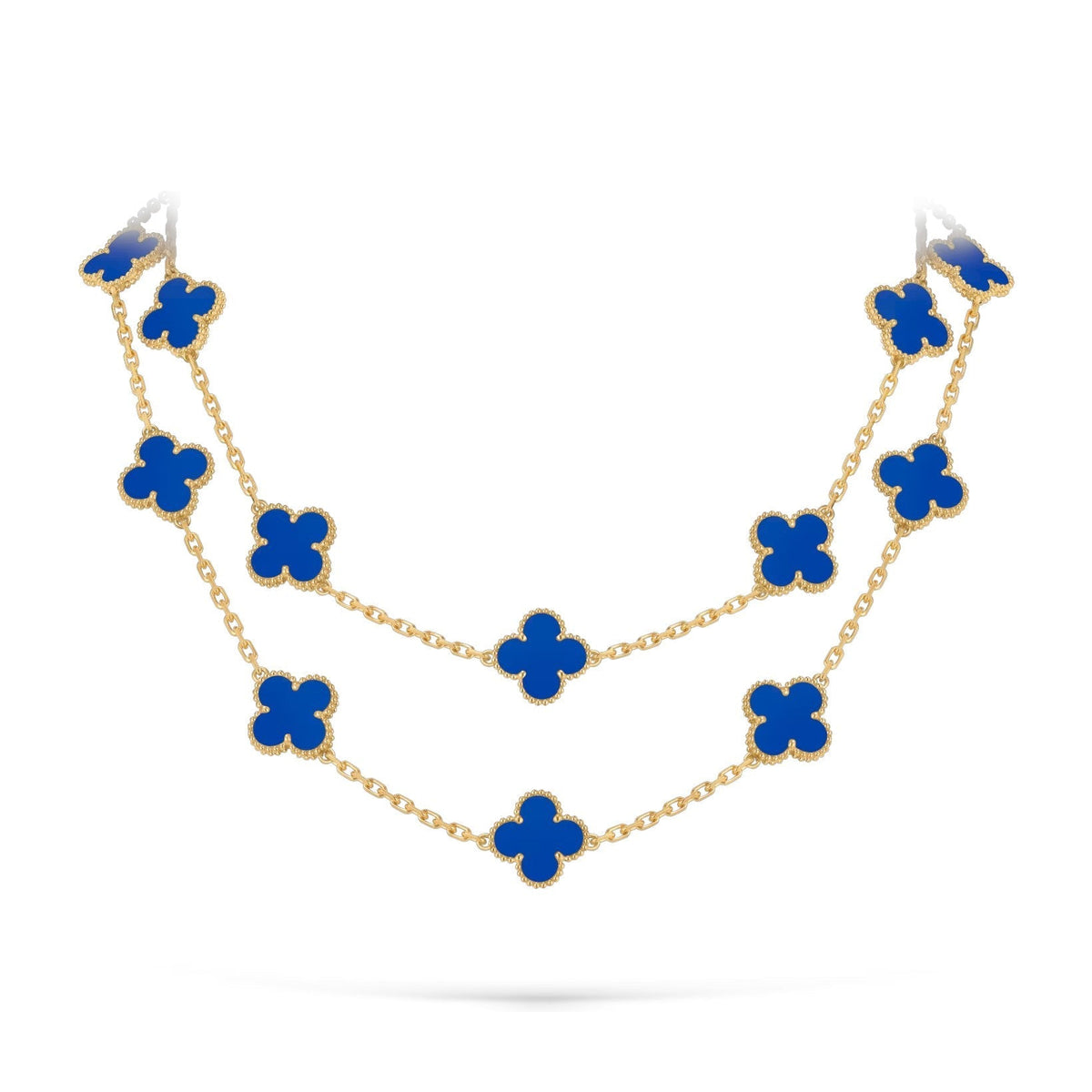 [Novalux]CLASSIC 20-MOTIF LUCKY CLOVER LONG NECKLACE GOLD COLLECTION