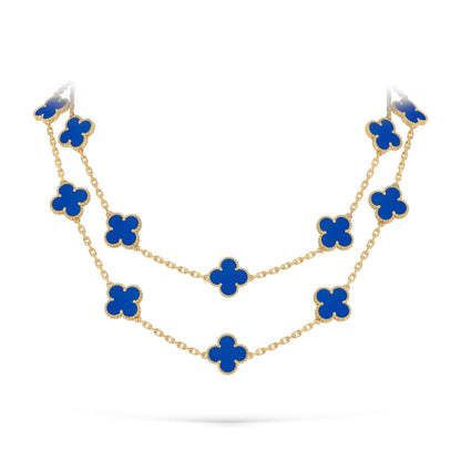 [Novalux]CLASSIC 20-MOTIF LUCKY CLOVER LONG NECKLACE GOLD COLLECTION