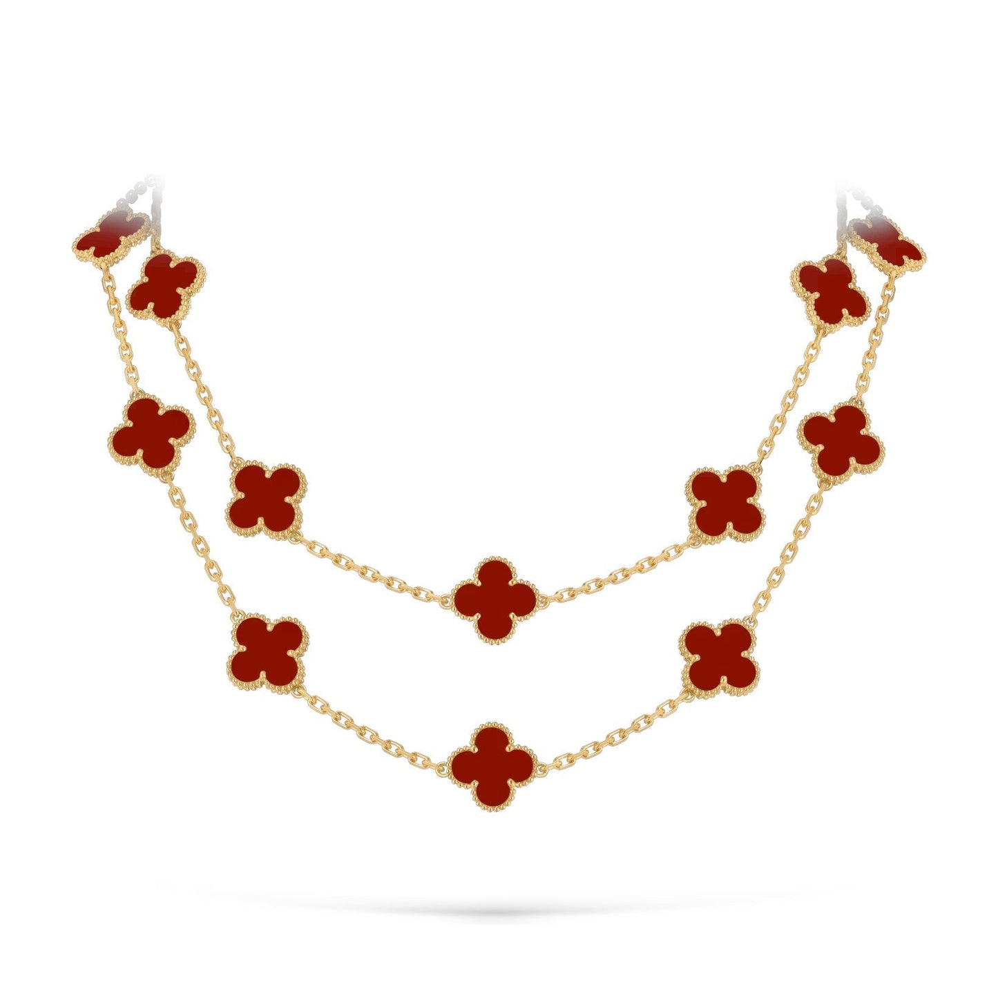 [Novalux]CLASSIC 20-MOTIF LUCKY CLOVER LONG NECKLACE GOLD COLLECTION
