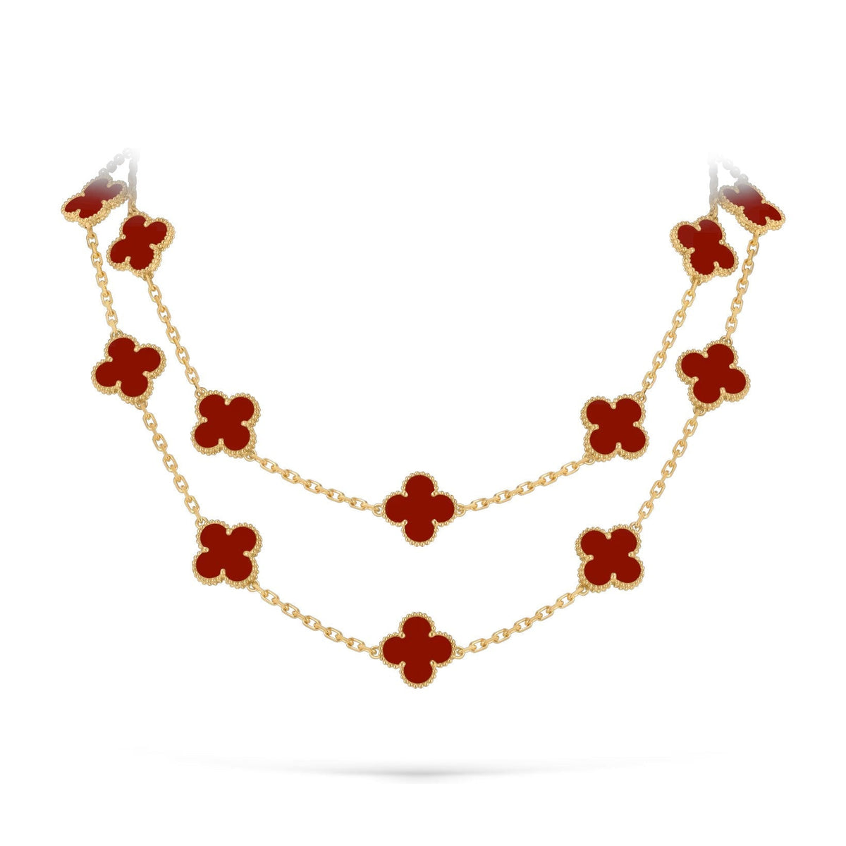 [Novalux]CLASSIC 20-MOTIF LUCKY CLOVER LONG NECKLACE GOLD COLLECTION