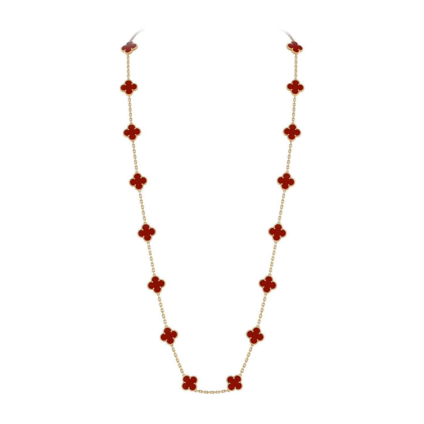 [Novalux]CLASSIC 20-MOTIF LUCKY CLOVER LONG NECKLACE GOLD COLLECTION