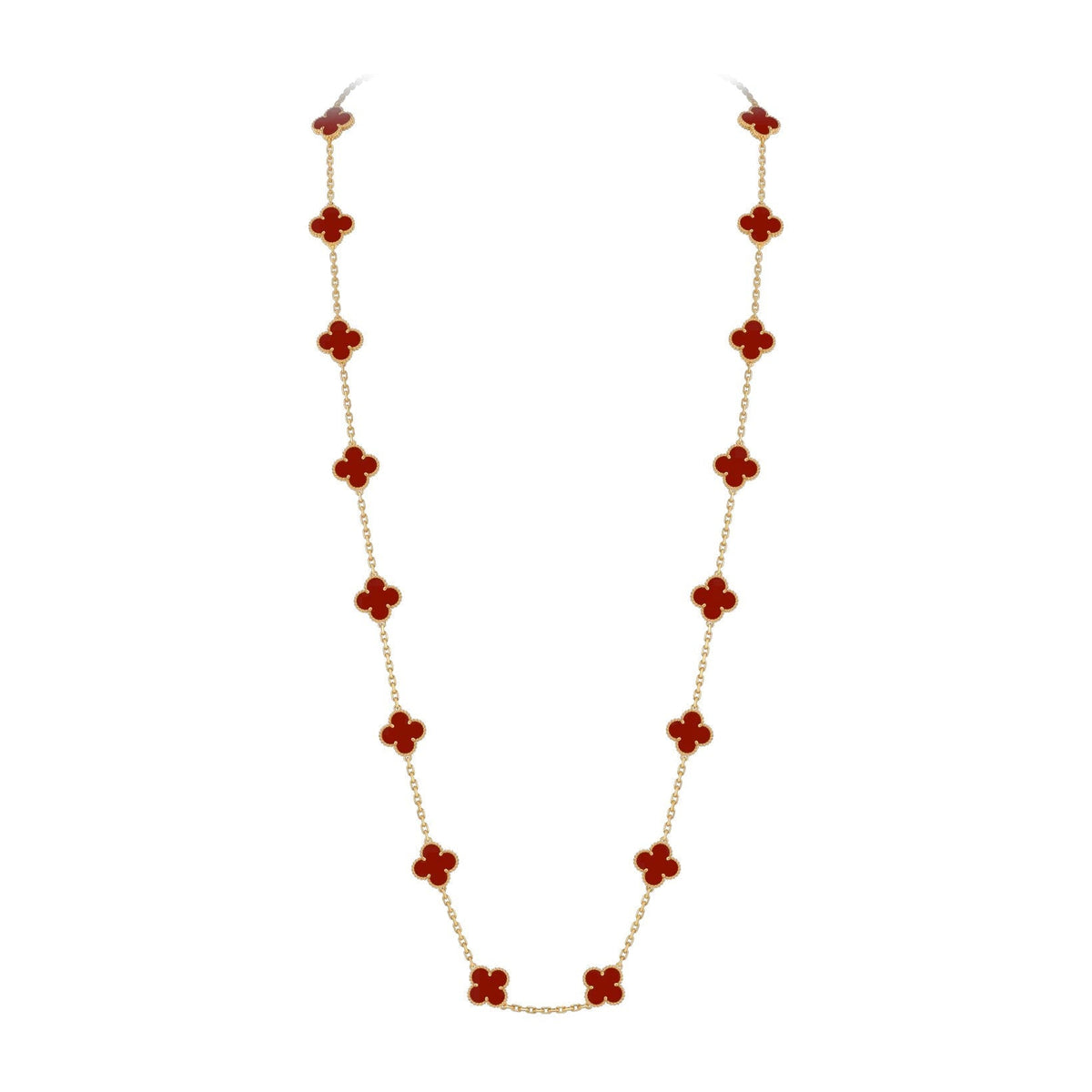 [Novalux]CLASSIC 20-MOTIF LUCKY CLOVER LONG NECKLACE GOLD COLLECTION