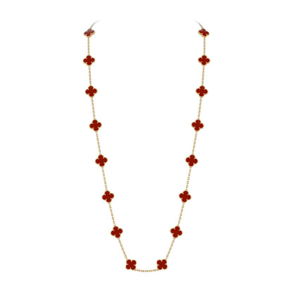 [Novalux]CLASSIC 20-MOTIF LUCKY CLOVER LONG NECKLACE GOLD COLLECTION