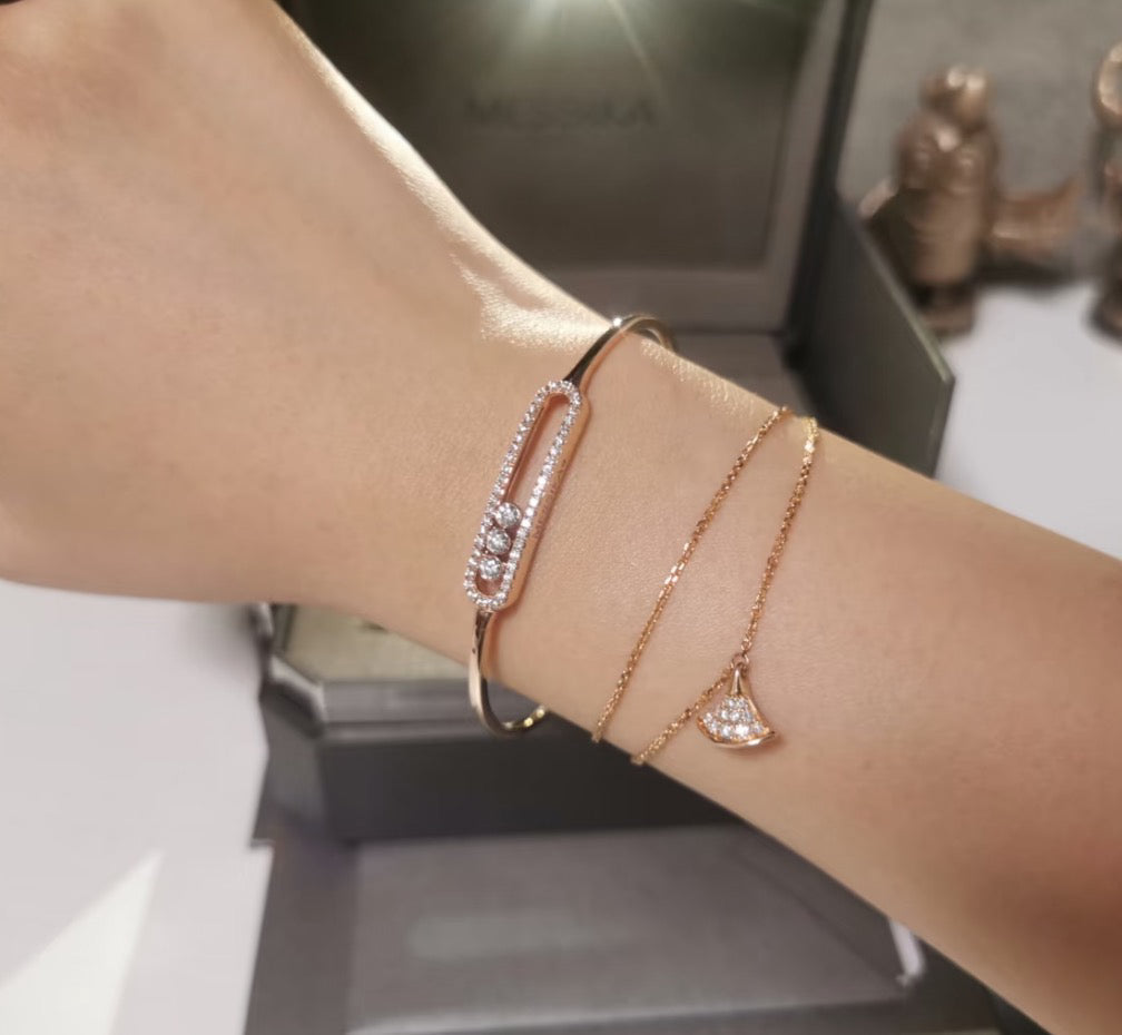 [Novalux]MOVE PAVÉ DIAMOND BANGLE BRACELET M