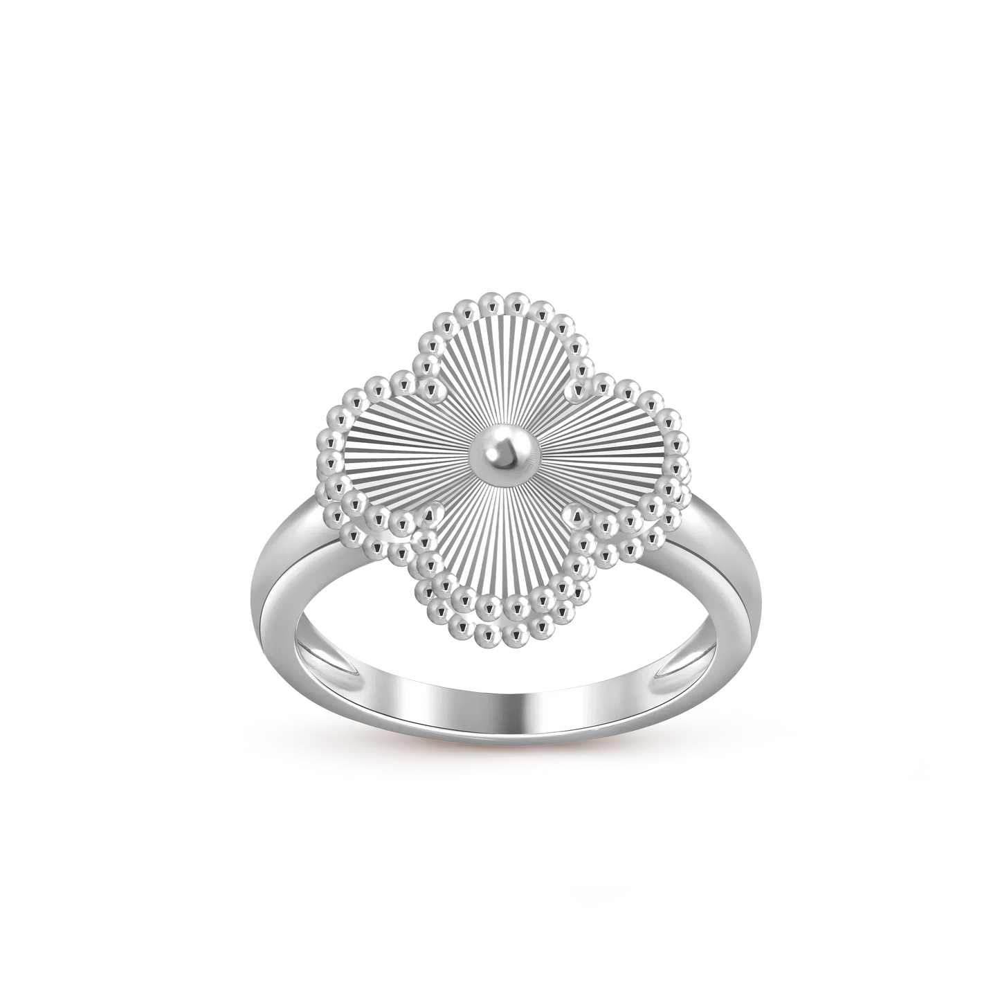 [Novalux]LUCKY CLOVER VINTAGE WHITE GOLD RING COLLECTION