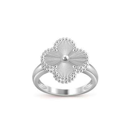 [Novalux]LUCKY CLOVER VINTAGE WHITE GOLD RING COLLECTION