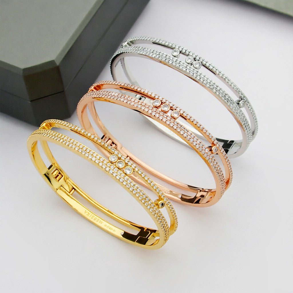 [Novalux]MOVE ROMANE PAVÉ DIAMOND BANGLE BRACELET