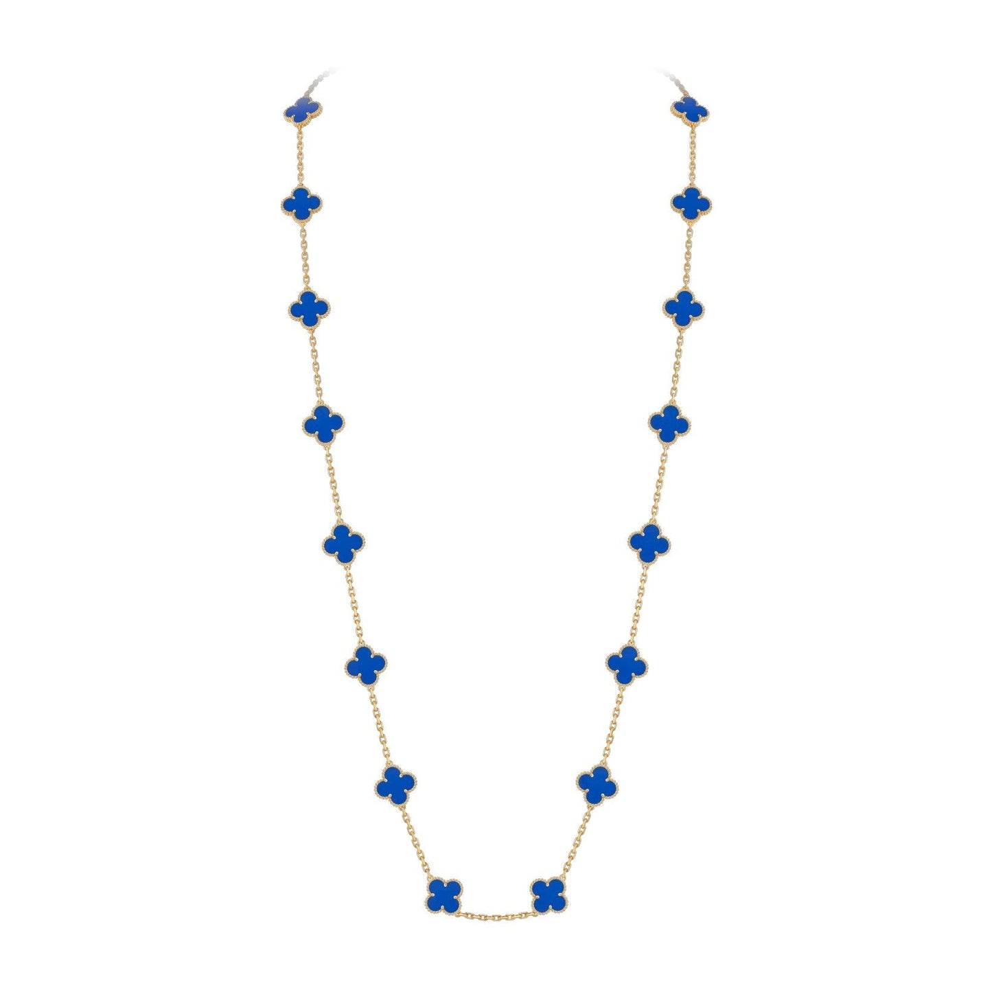 [Novalux]CLASSIC 20-MOTIF LUCKY CLOVER LONG NECKLACE GOLD COLLECTION