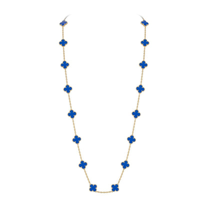 [Novalux]CLASSIC 20-MOTIF LUCKY CLOVER LONG NECKLACE GOLD COLLECTION
