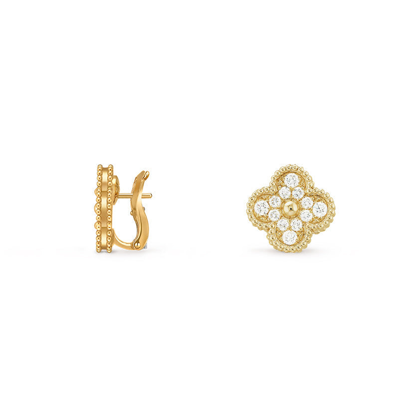 [Novalux]15MM CLOVER FLOWER STUD EARRINGS GOLD COLLECTION