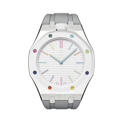 [Novalux]OAK POP GRAY STEEL SILICONE STRAP