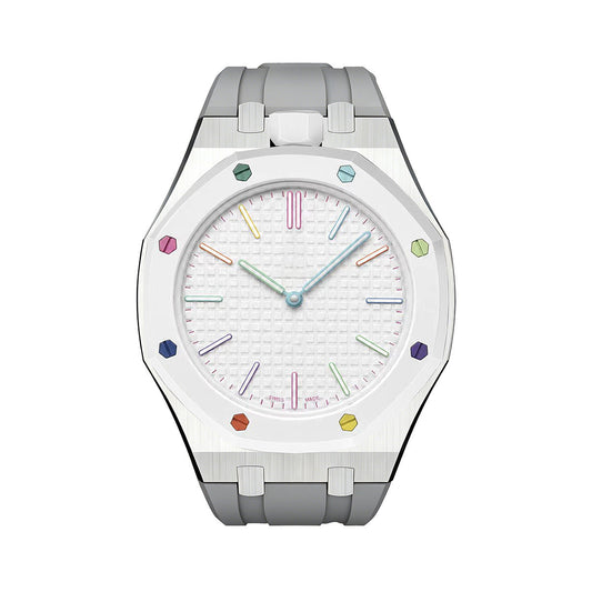[Novalux]OAK POP GRAY STEEL SILICONE STRAP
