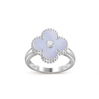[Novalux]LUCKY CLOVER DIAMOND-ACCENT WHITE GOLD RING COLLECTION