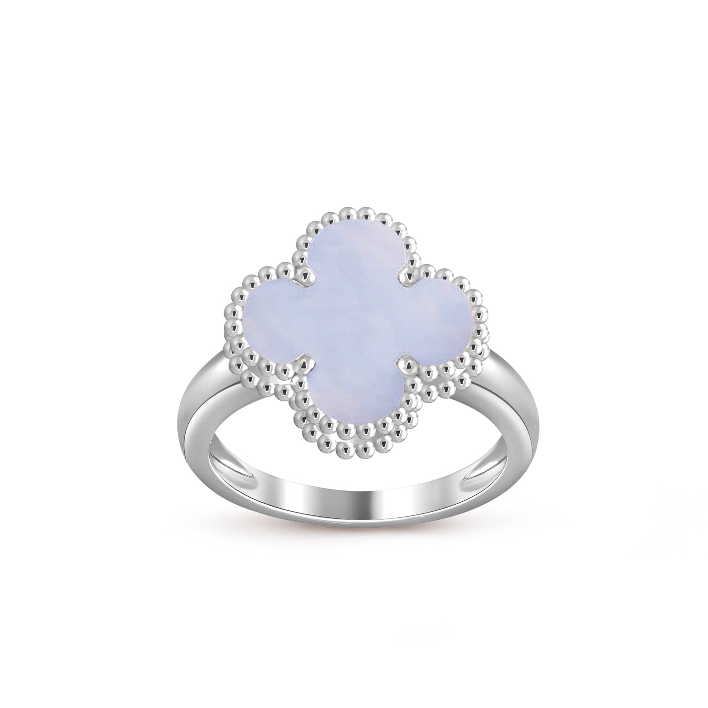 [Novalux]LUCKY CLOVER VINTAGE WHITE GOLD RING COLLECTION