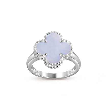 [Novalux]LUCKY CLOVER VINTAGE WHITE GOLD RING COLLECTION