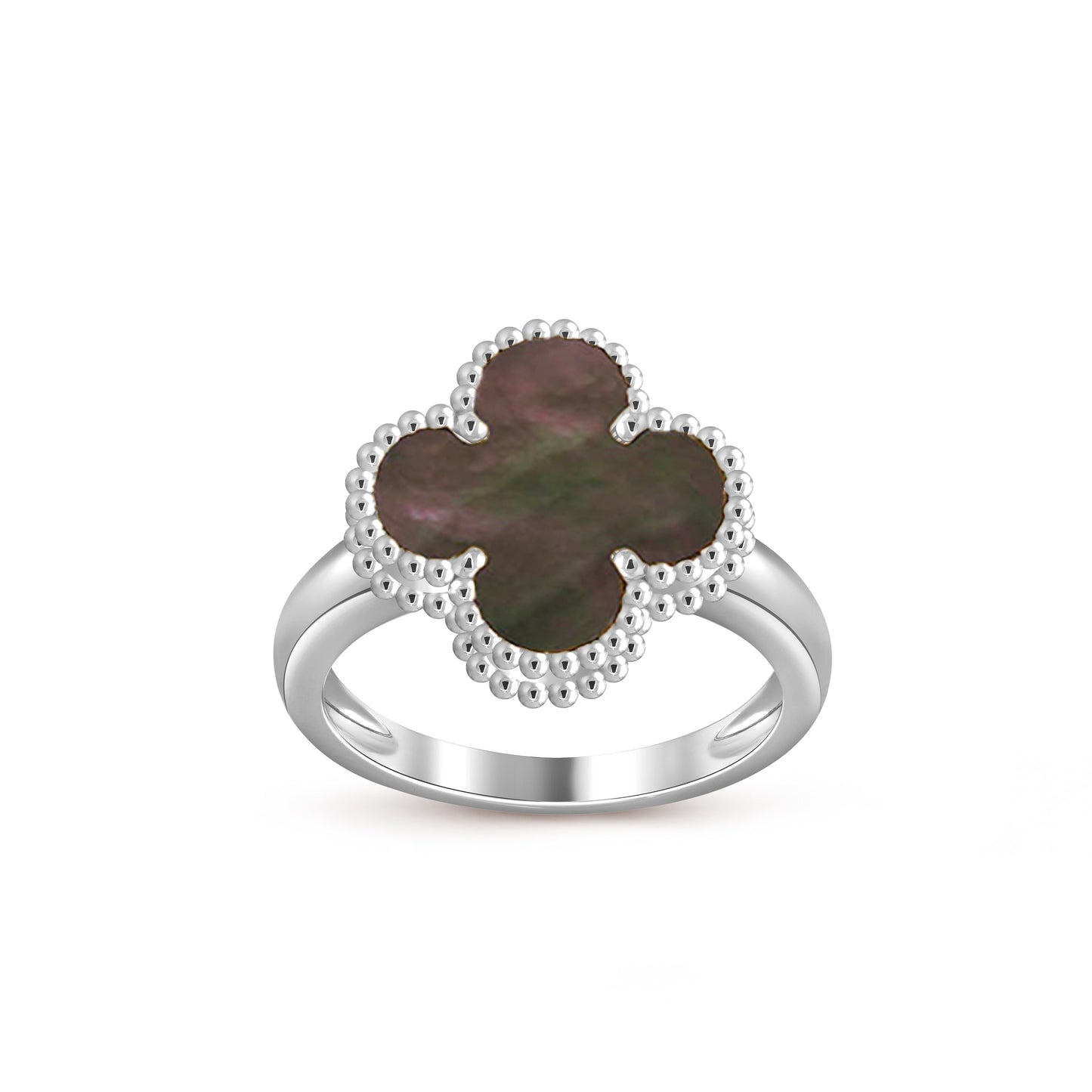 [Novalux]LUCKY CLOVER VINTAGE WHITE GOLD RING COLLECTION