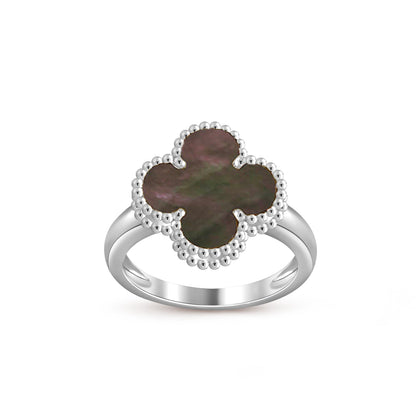 [Novalux]LUCKY CLOVER VINTAGE WHITE GOLD RING COLLECTION