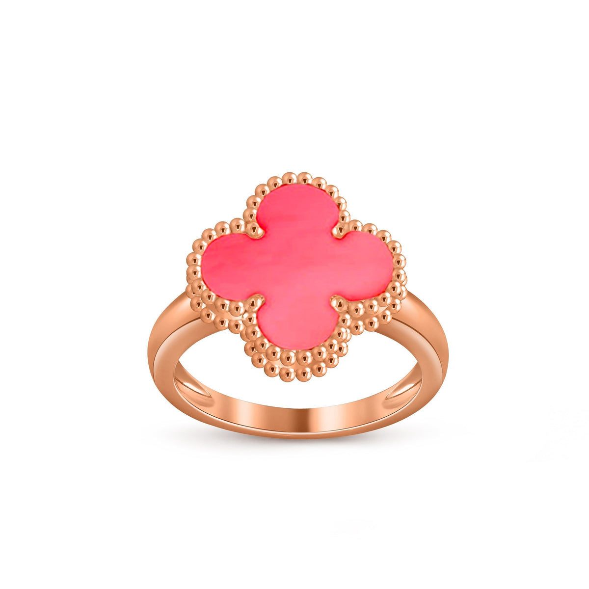 [Novalux]LUCKY CLOVER VINTAGE ROSE GOLD RING COLLECTION