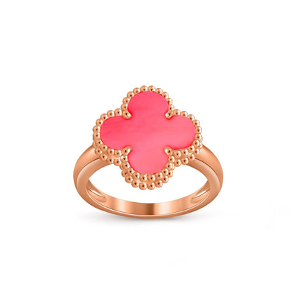 [Novalux]LUCKY CLOVER VINTAGE ROSE GOLD RING COLLECTION