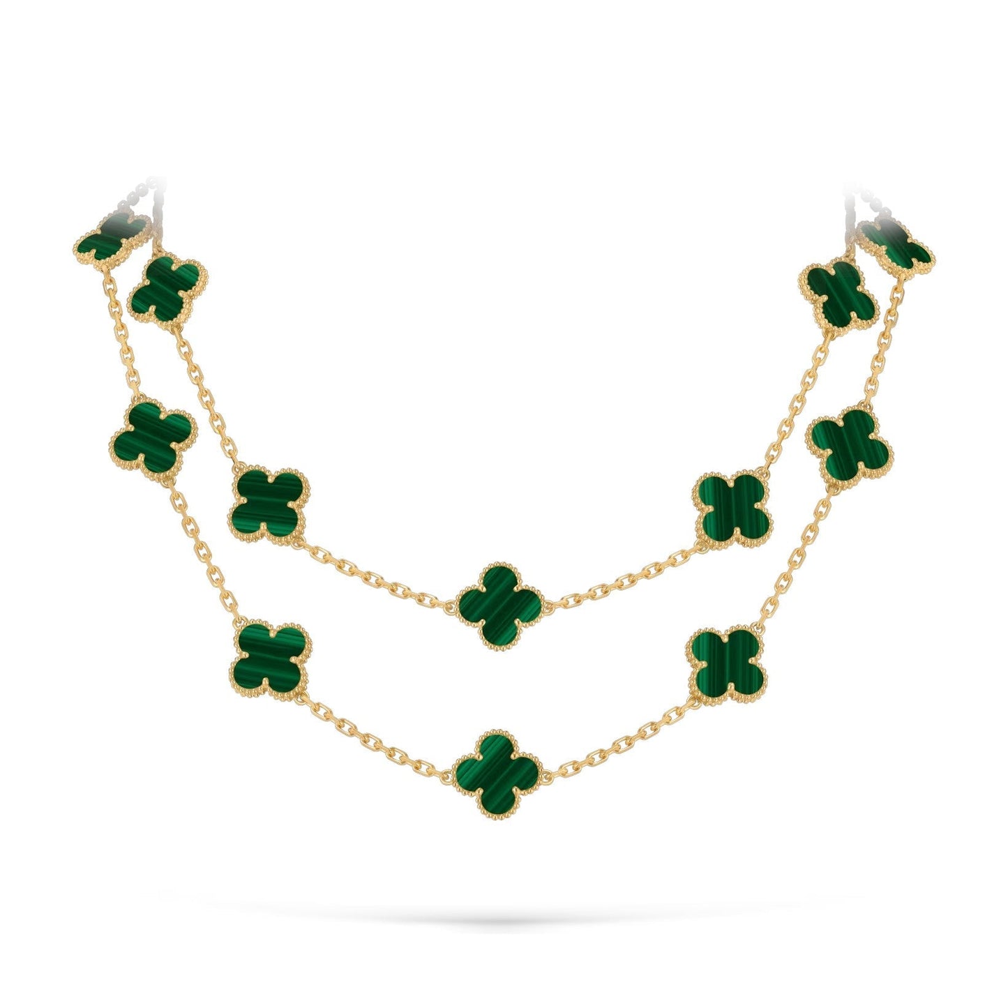 [Novalux]CLASSIC 20-MOTIF LUCKY CLOVER LONG NECKLACE GOLD COLLECTION