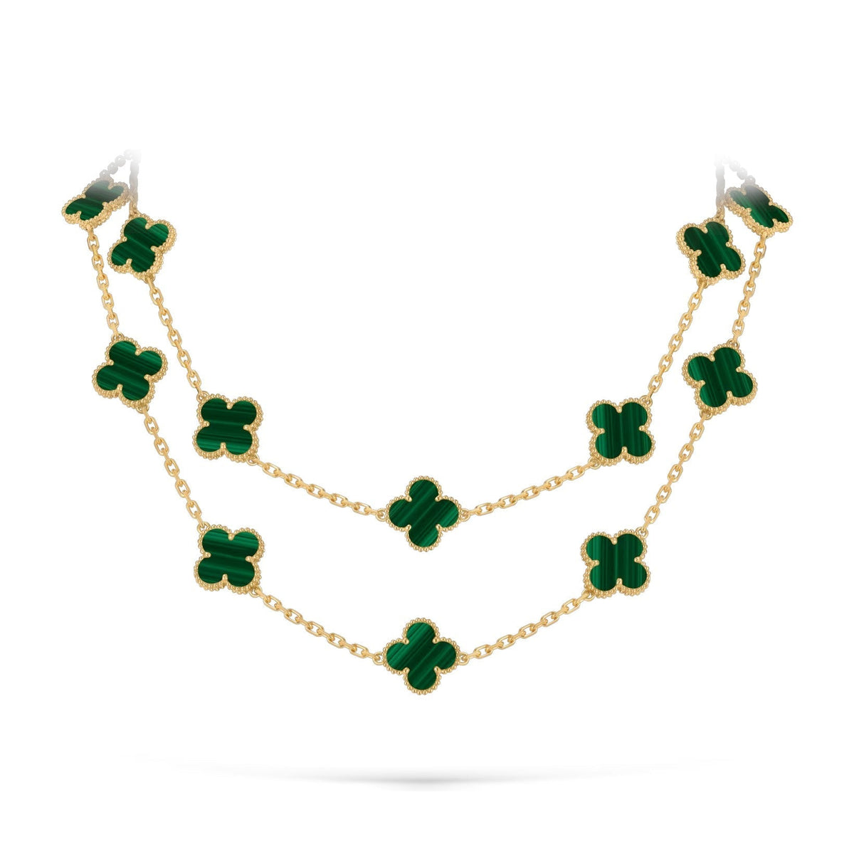 [Novalux]CLASSIC 20-MOTIF LUCKY CLOVER LONG NECKLACE GOLD COLLECTION