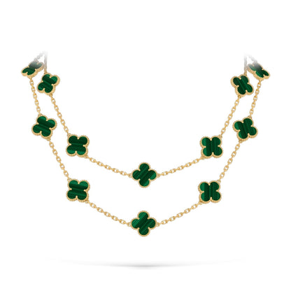 [Novalux]CLASSIC 20-MOTIF LUCKY CLOVER LONG NECKLACE GOLD COLLECTION