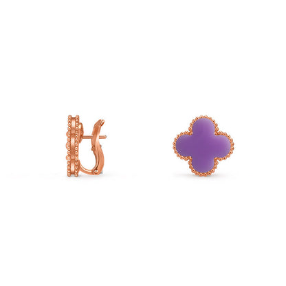 [Novalux]15MM CLOVER FLOWER STUD EARRINGS ROSE GOLD COLLECTION