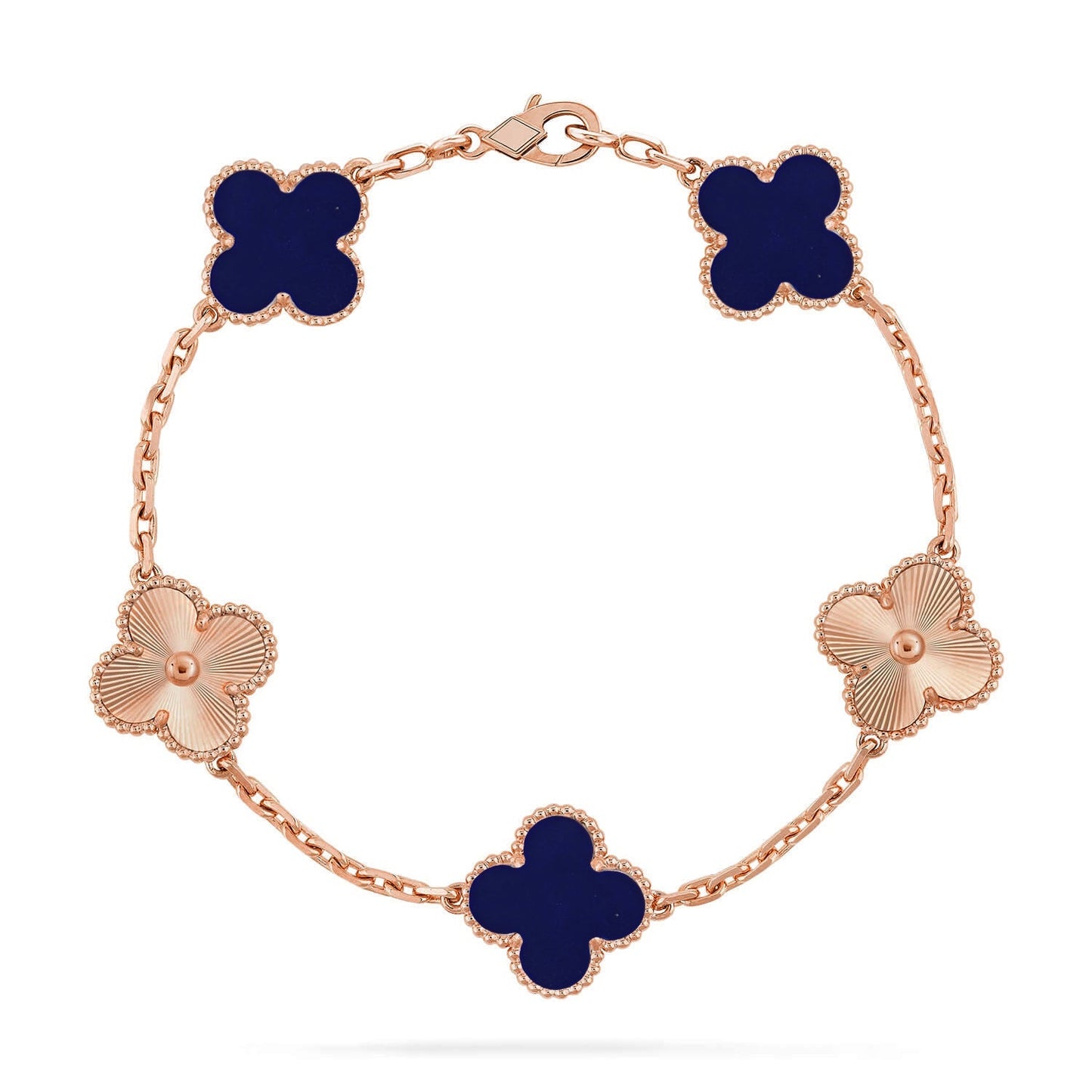 [Novalux]LUCKY CLOVER 5-MOTIF BRACELET - LAPIS LAZULI COLLECTION