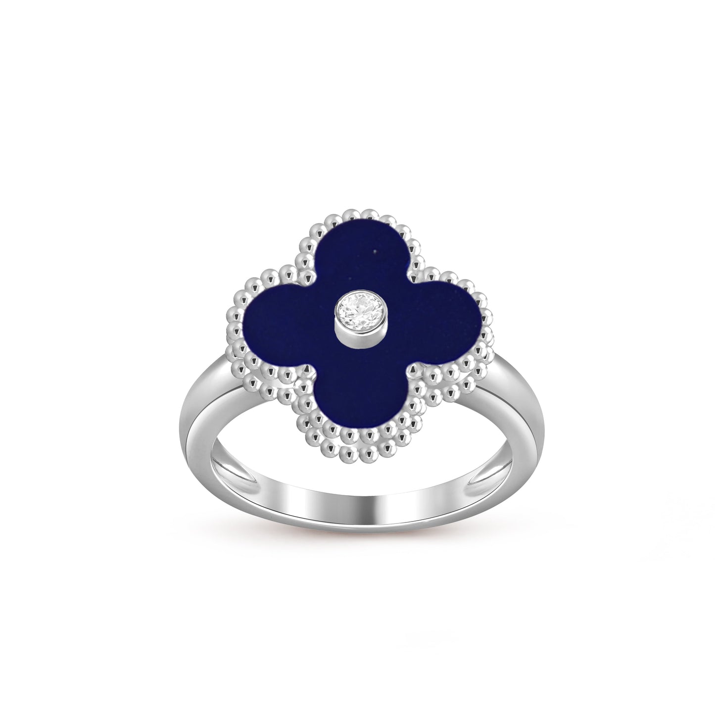 [Novalux]LUCKY CLOVER DIAMOND-ACCENT WHITE GOLD RING COLLECTION