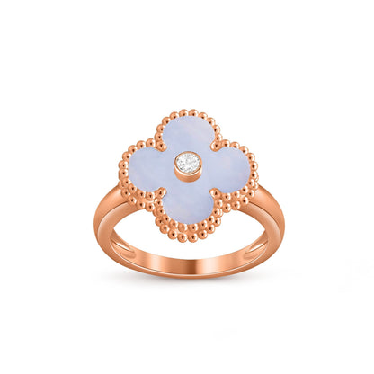 [Novalux]LUCKY CLOVER DIAMOND-ACCENT ROSE GOLD RING COLLECTION