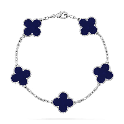[Novalux]LUCKY CLOVER 5-MOTIF BRACELET - LAPIS LAZULI COLLECTION