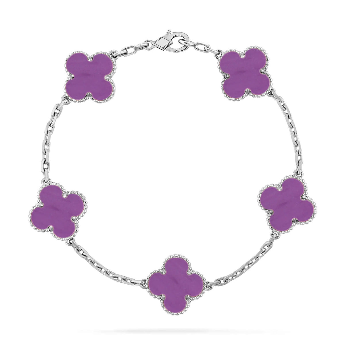 [Novalux]LUCKY CLOVER 5-MOTIF BRACELET - VIOLET COLLECTION